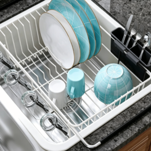 Adjustable In-Sink Stainless Steel Dish Rack – Space-Saving Drainer for Small Kitchens