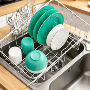 Adjustable Telescopic In-Sink Dish Rack — Stainless Steel Kitchen Organizer