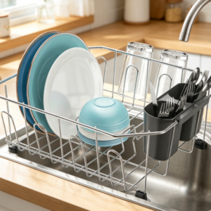 Compact Stainless Steel In-Sink Dish Rack – Rust-Resistant Design – Ideal for Apartments & RVs